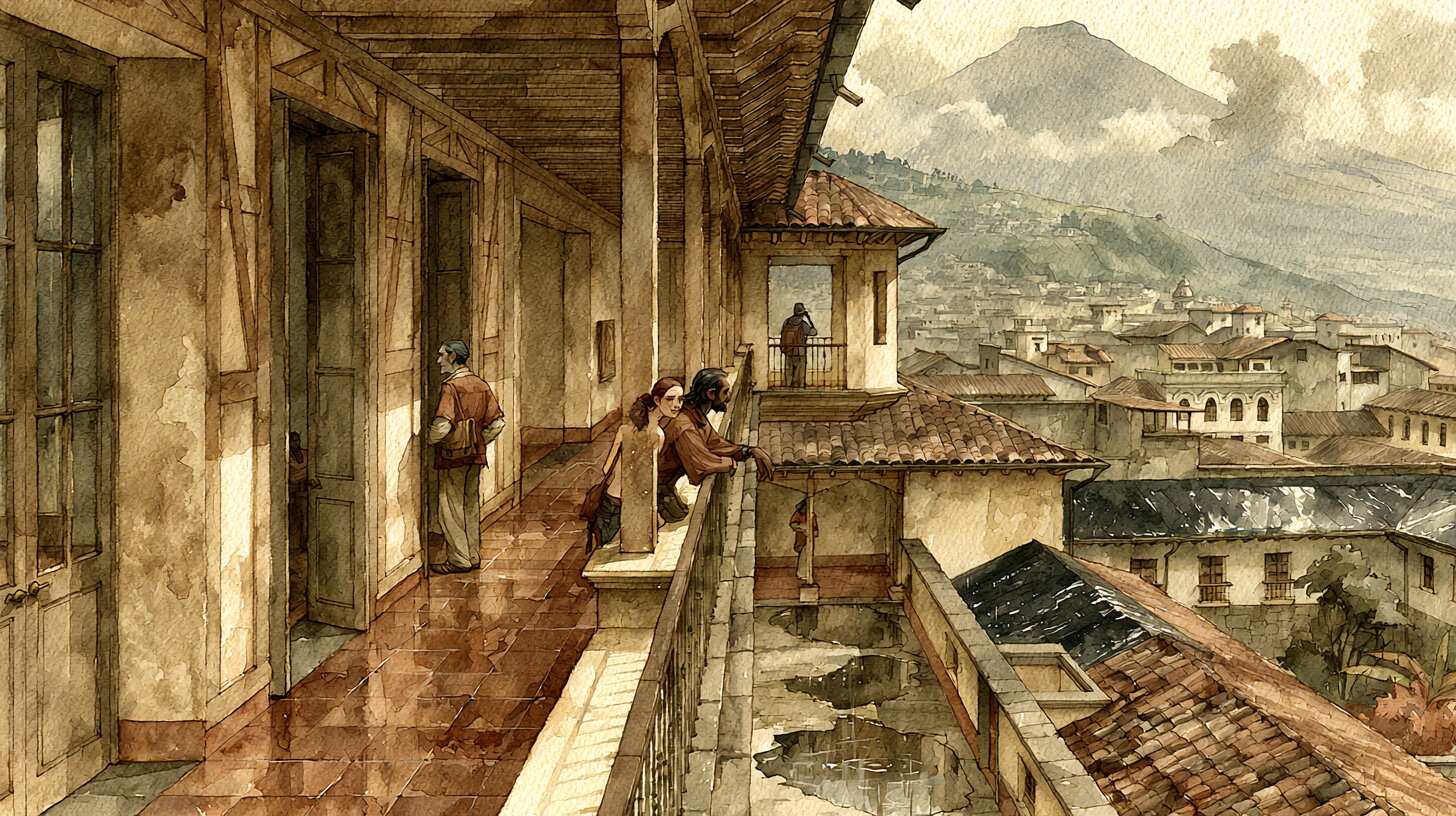 The artistic wing's balcón and rooftop lookout