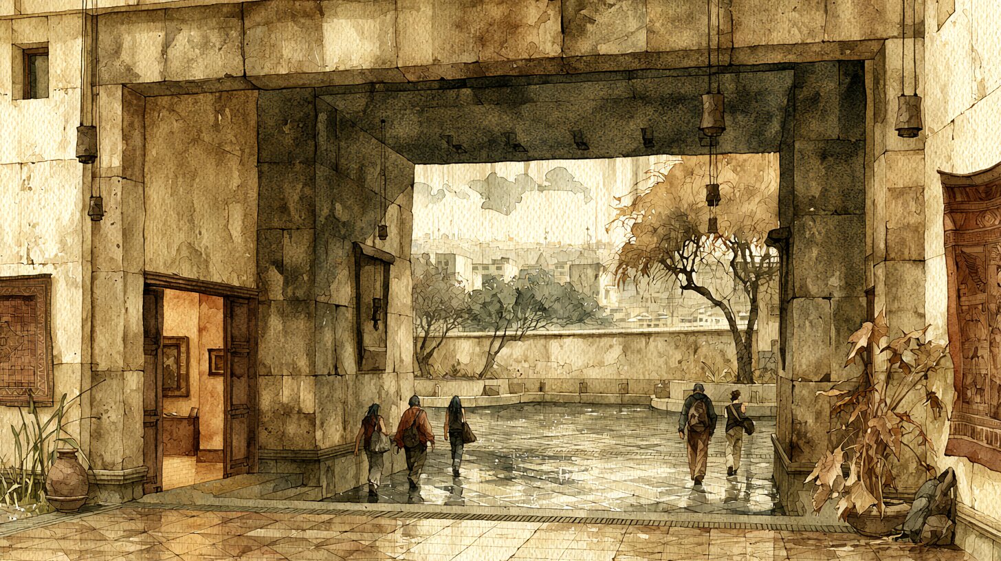 The view back toward the Civic Atrio and street from the entrance room
